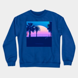 vaporwave palms sunset Crewneck Sweatshirt